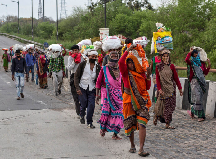 Migrant labourers protest against land eviction