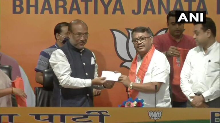 Former Manipur Congress chief Govindas Konthoujam joins BJP in presence of CM Biren Singh