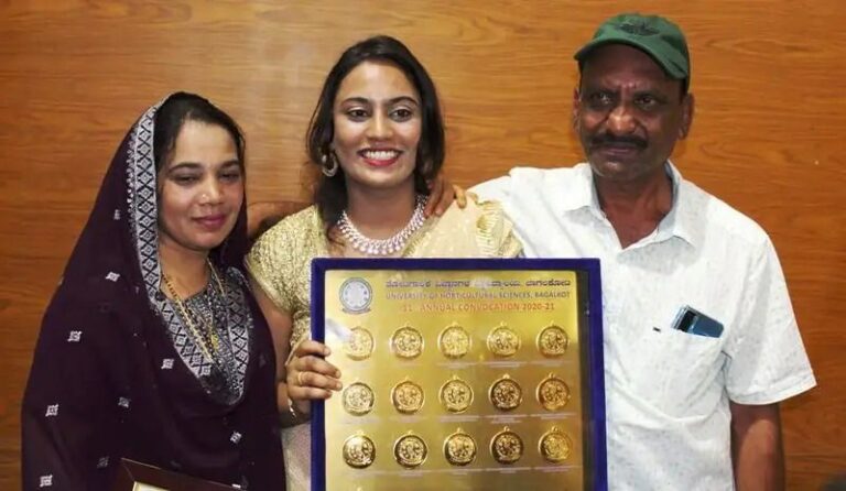 Karnataka farmers daughter Sara bags 16 gold medal in horticulture