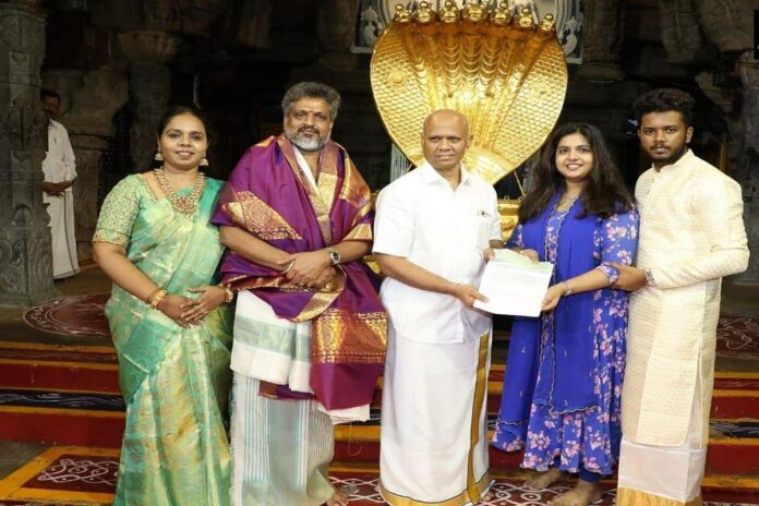 Subeena Banu and Abdul Ghani donated Rs 1 crore to Tirupati temple