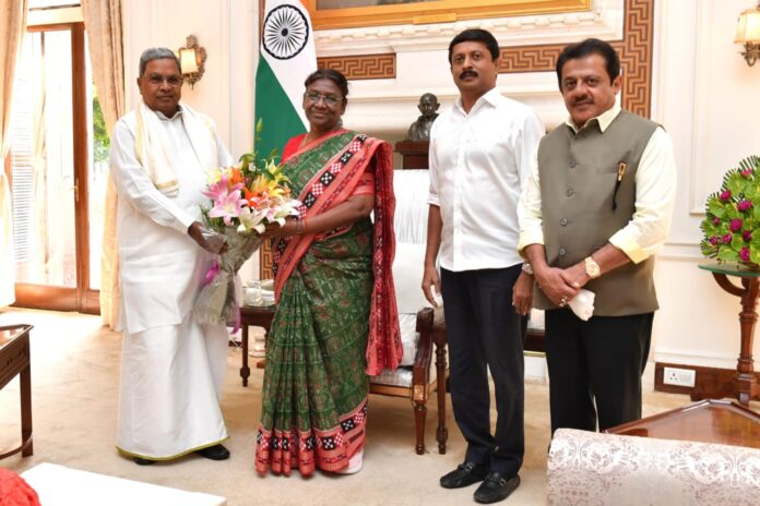 Siddaramiah meets President Murmu at Rashtrapati Bhavan