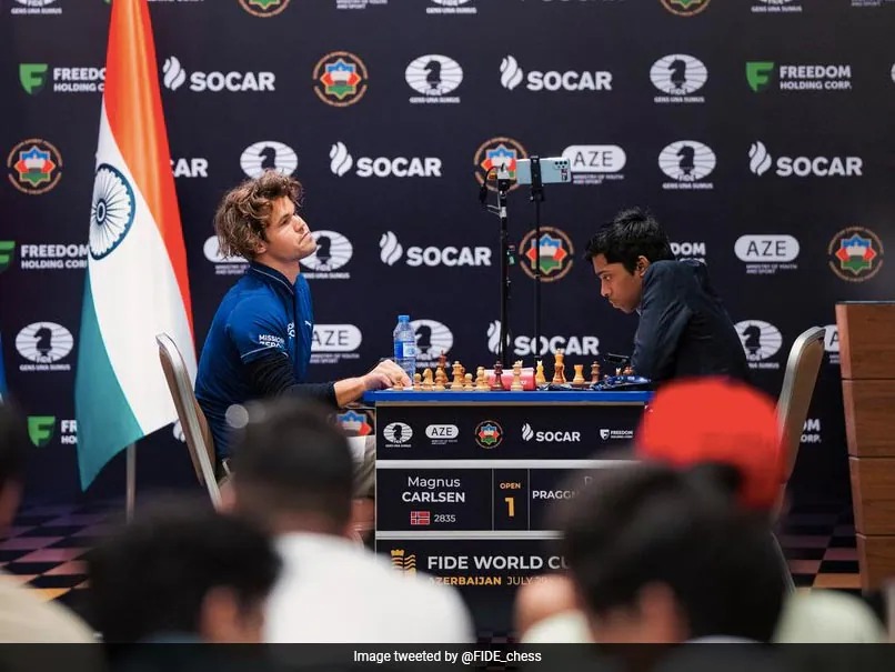 Chess World Cup 2023 Final Praggnanandhaa Loses First Game Tie Breaker Vs  Magnus Carlsen