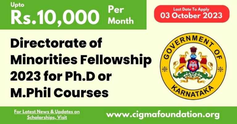 Directorate of Minorities Fellowship 2023 for Ph.D or M. Phil Courses
