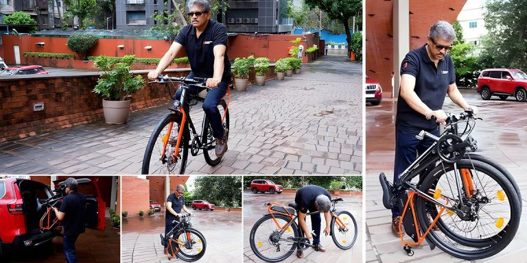 IIT Bombay students make “World’s first foldable diamond E-bike”; Anand Mahindra takes a bike ride