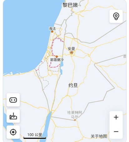 China Map On Israel 