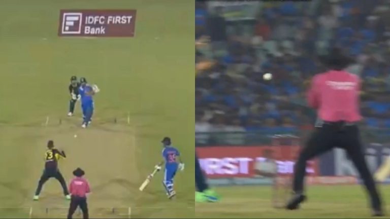 India vs Australia: Jitesh Sharma hit a powerful shot to the umpire