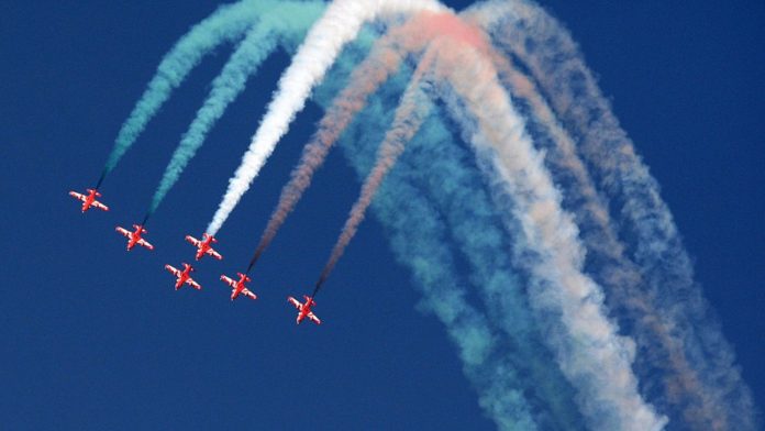 Bidar's Skies Blazed with Color as the Indian Air Force's Surya Kiran Aerobatics Team Thrills Spectators